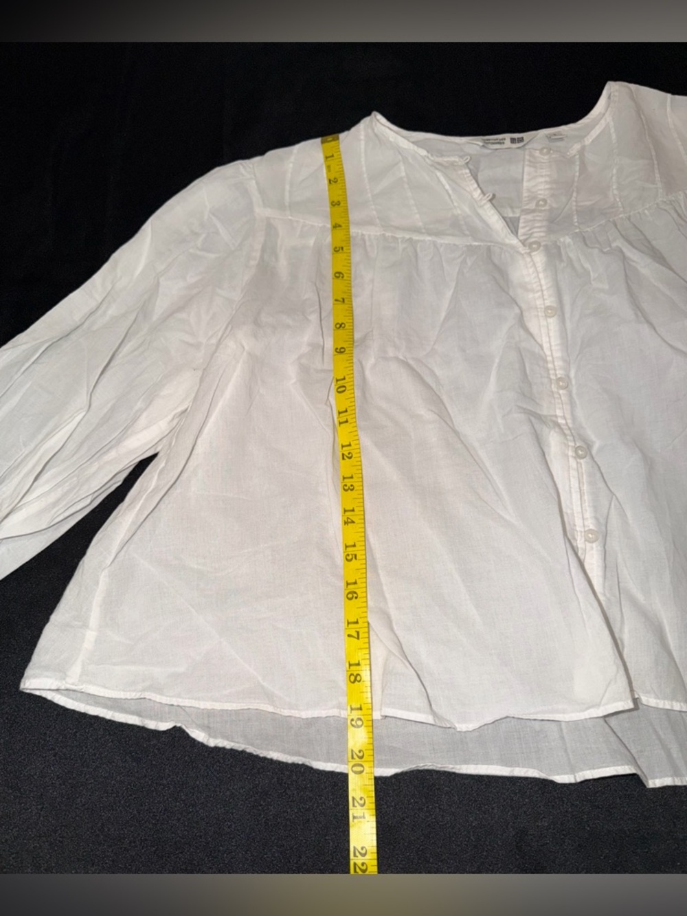 Uniqlo x Comptoir des Cotonniers White Cotton Voile Pintuck Blouse Size S - Picture 8 of 11